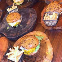 Snapdishの料理写真:Steak Burgers With Cheesy Potato Fries ...|Dark Knightさん