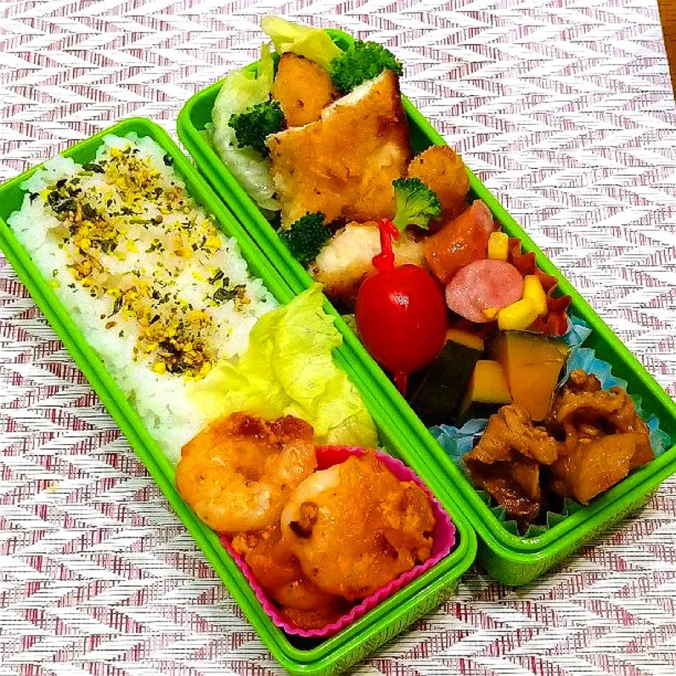 11/7海老チリの卵とじとささみカツなお弁当|Reikoさん