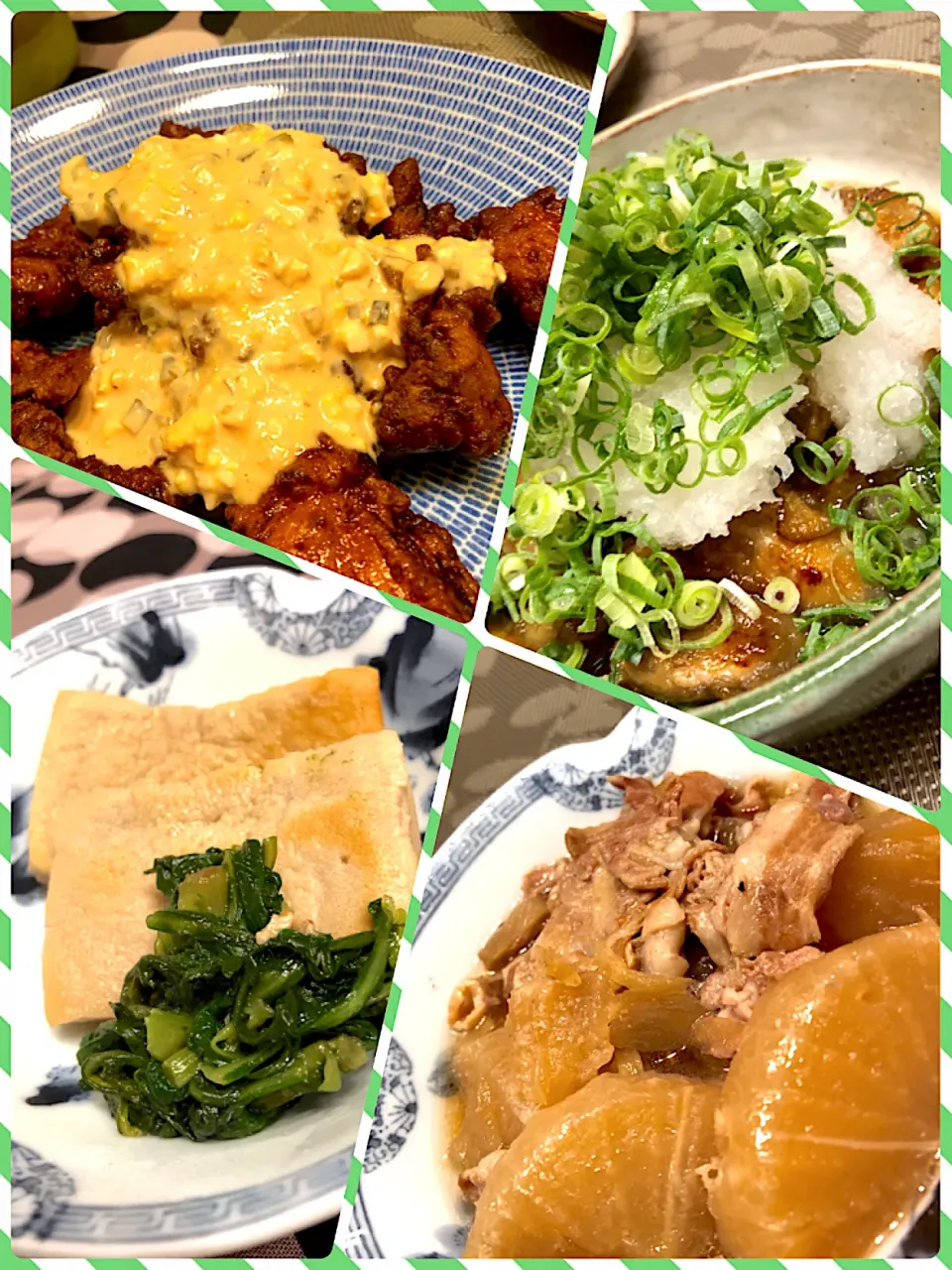 チキン南蛮、牡蠣南蛮、高野豆腐、豚バラ大根煮|amiさん