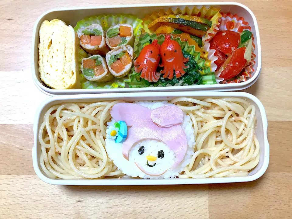 娘ちゃん作☆マイメロディ弁当|おにぎりさん