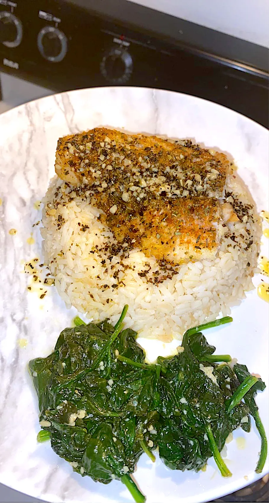 Fish Rice and spinach 🩷|tayさん