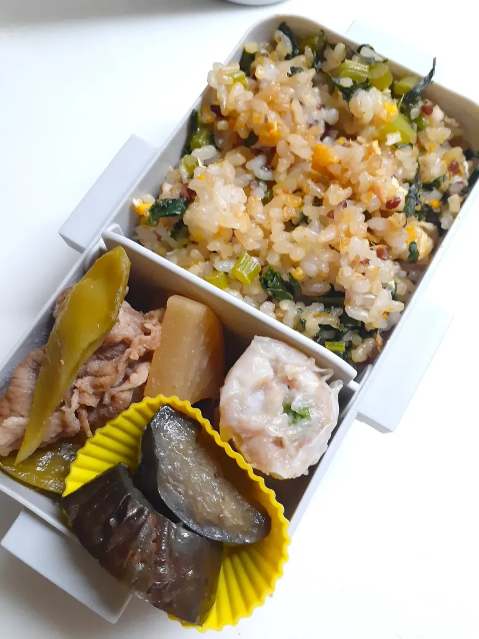 ☆中学生弁当☆炒飯、焼売、煮物、茄子甘辛|ｼｮｺﾗさん