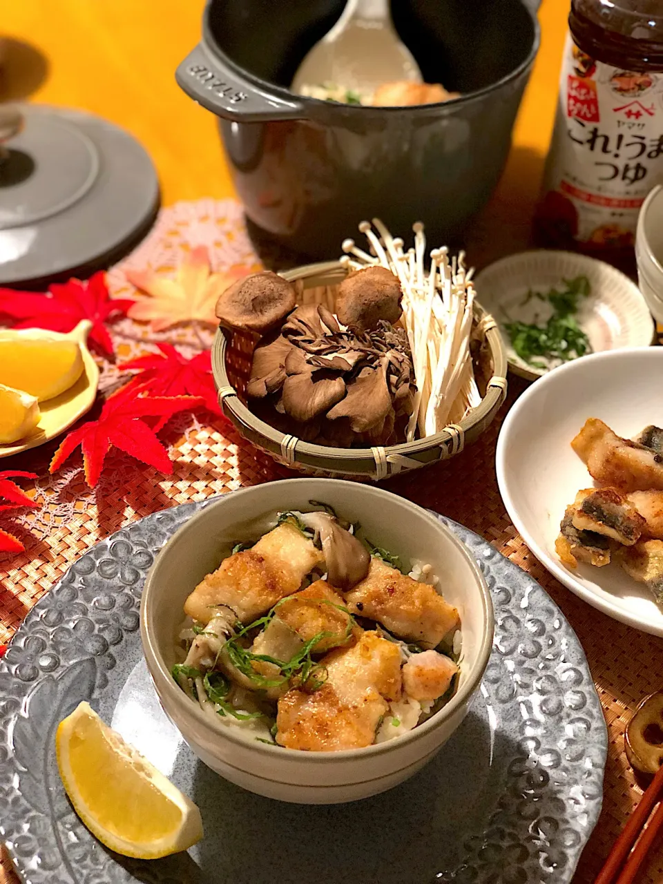 たっぷりきのこと揚げ焼き鯵の炊き込みご飯|さらっと🍀さん