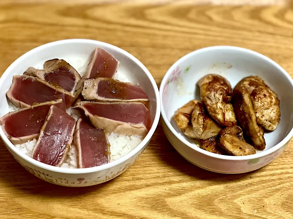 ☆炙りまぐろ丼 ☆鮭の白子バターしょう油焼き|まぁたんさん