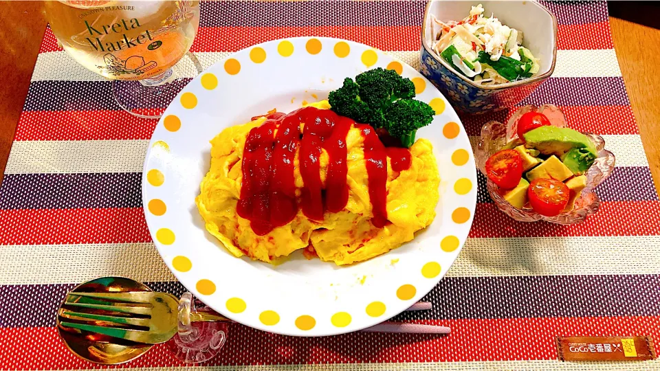 オムライスの夕食|ゆうかさんさん