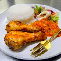 Rice,chicken and salad|Mitchelle Tariro Gondoさん