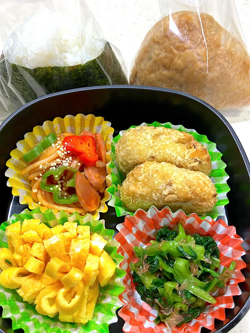 カレーコロッケ、お稲荷さん弁当|teteさん