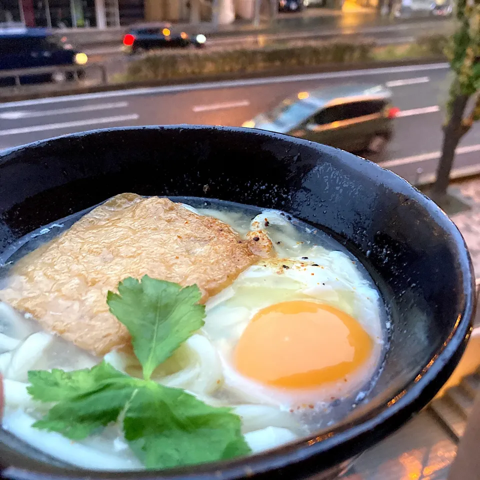 朝ごはんは玉子入りきつねうどん|Kさん