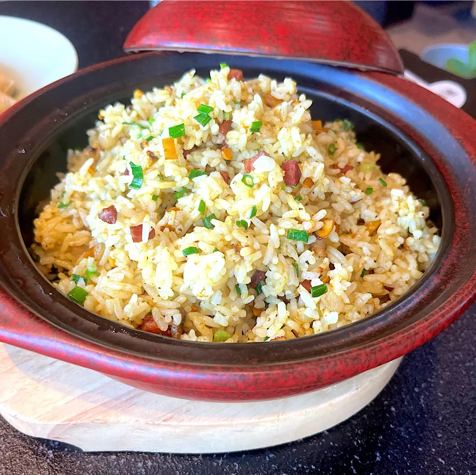 Fried rice with ham and muchrooms|skyblueさん