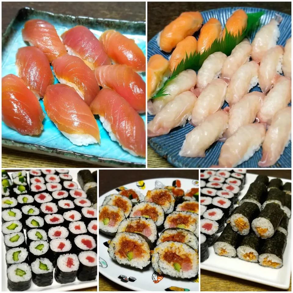 Snapdishの料理写真:色々作って寿司パーティー🎉🍣|ぱんだのままんさん