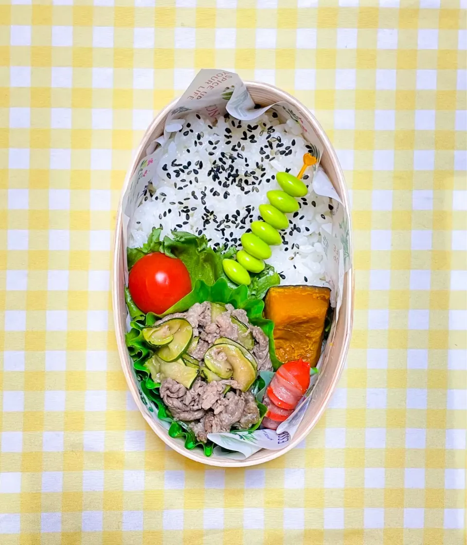 豚とズッキーニの炒め物弁当|さくらんぼさん