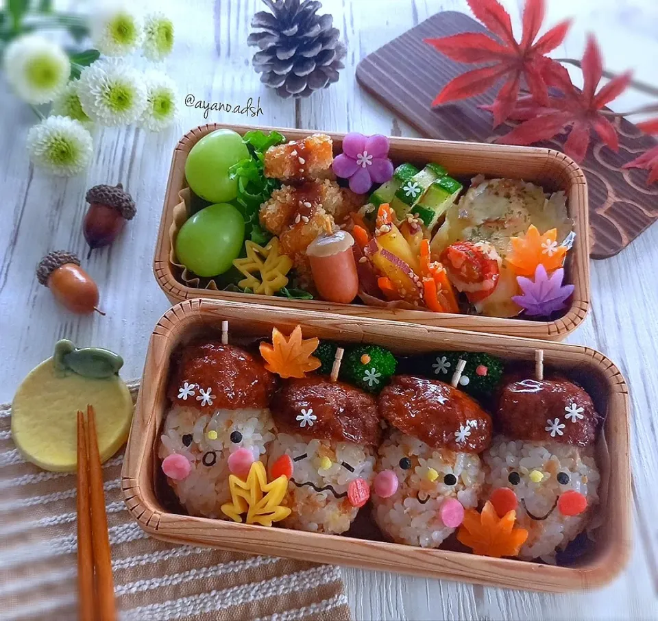 🍁どんぐり～ずのおにぎり秋弁当🍁|ayano.adshさん