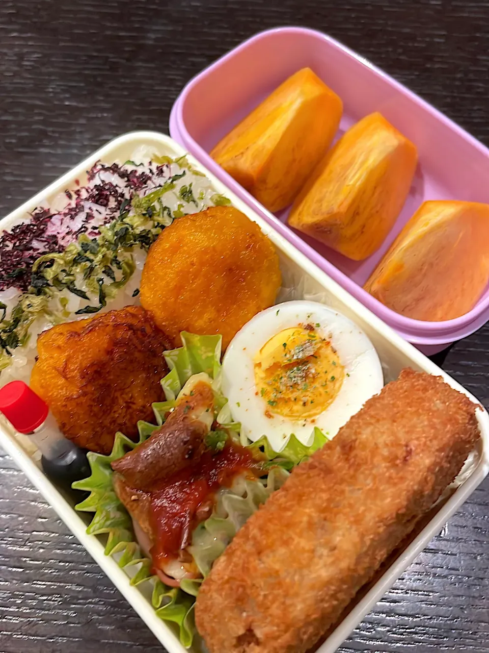 かぼちゃボールとコロッケ弁当|雑草シェリーさん