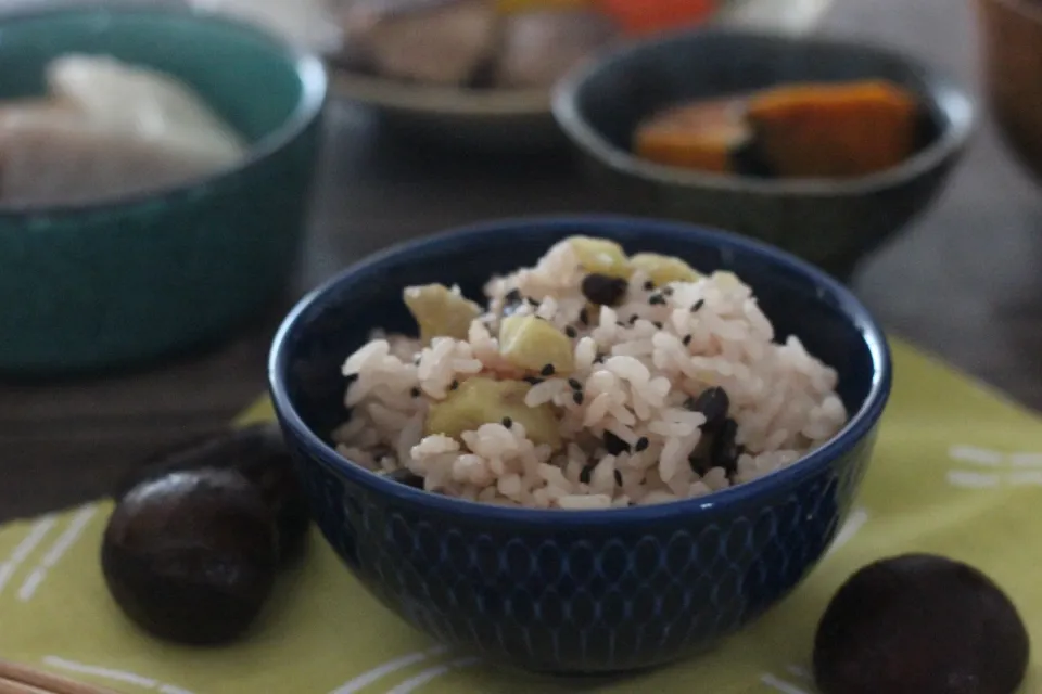 うるち米で作る、栗入り赤飯|ちいさなしあわせキッチンさん