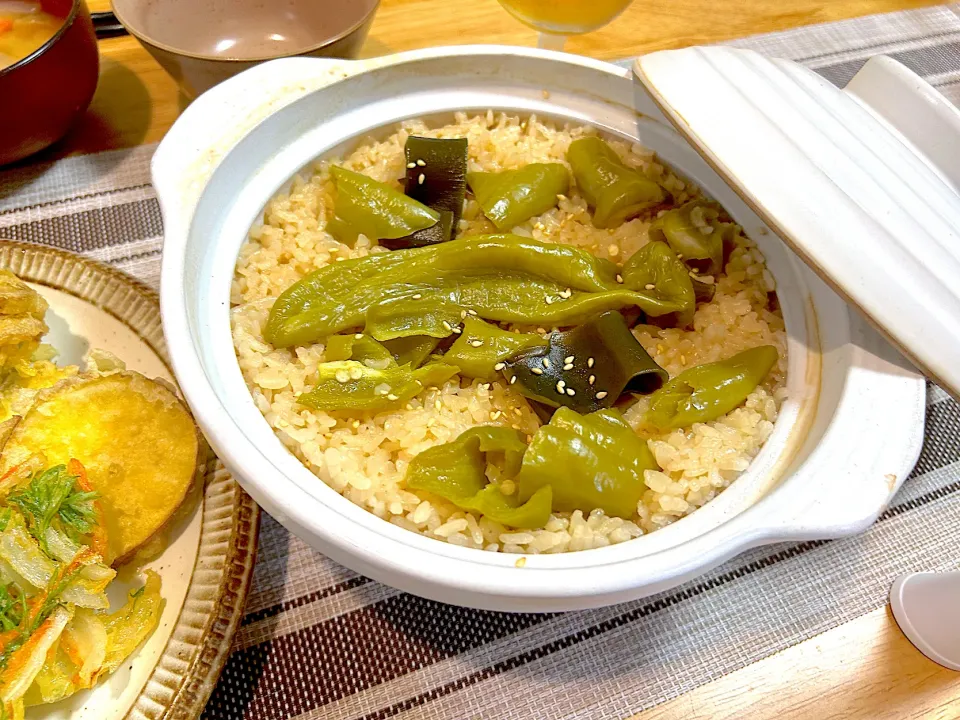 あま〜い万願寺唐辛子の炊き込みご飯|hina＊管理栄養士さん