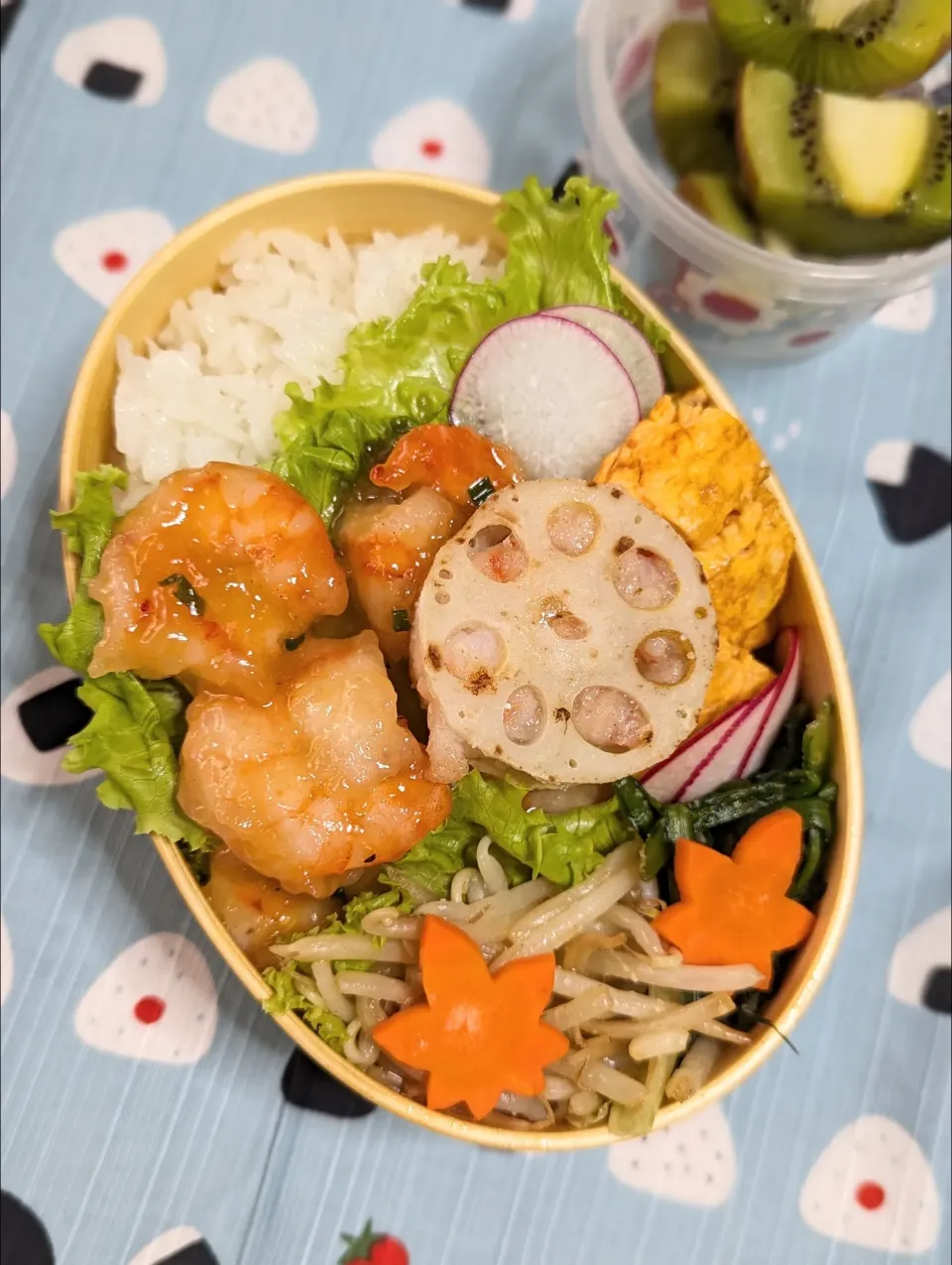 本日のお弁当〜エビチリ&海老のれんこんのはさみ焼弁当〜|f.1125beさん