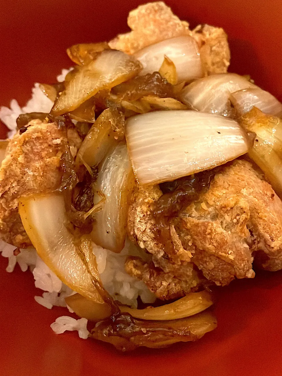 玉ねぎソースの唐揚げ丼|きょうさん