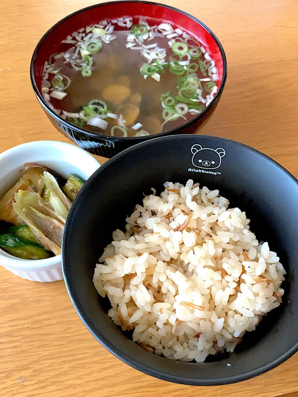 じゃこ飯・しじみ汁・みょうがのお漬物|じゅん🎶さん