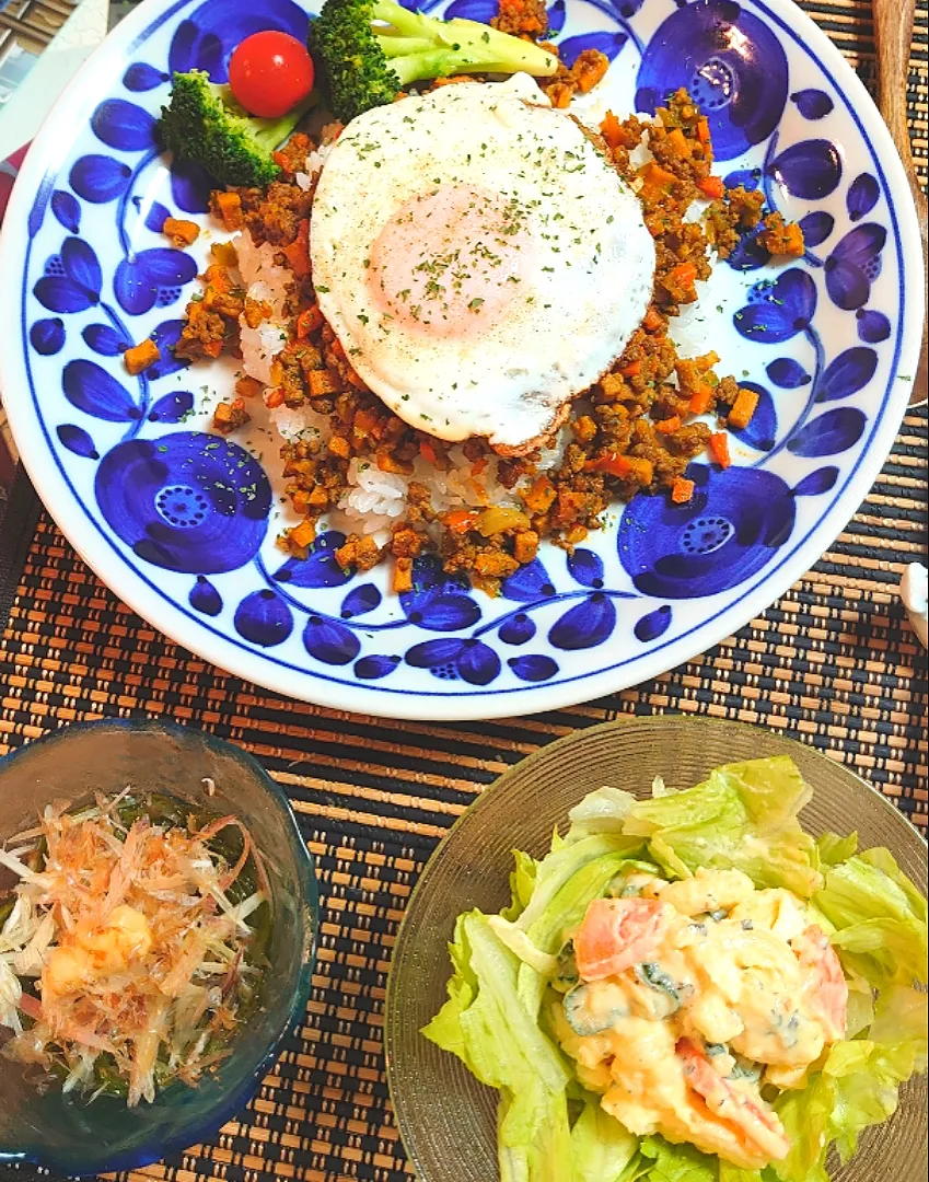 🍴夕ご飯🍴
ドライカレー
マカロニサラダ
モズクポン酢|ポチさん