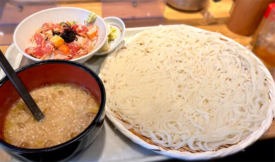 稲庭うどん（中）＋バラちらし丼|toshi,I🍴さん