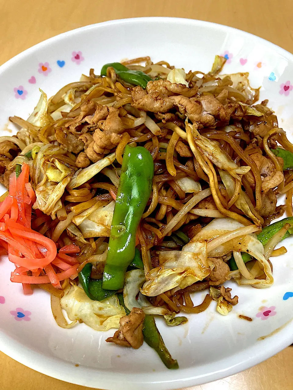 在宅勤務中の男飯(焼きそば)|おおもりの星さん