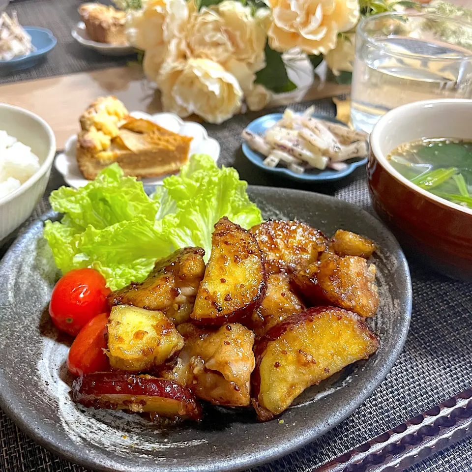 さつまいもとハニーマスタードチキン🍯|reiさん