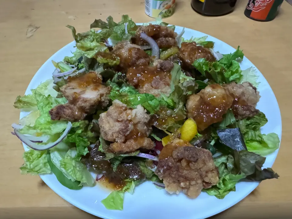 から揚げサラダ|ハルのただ飯さん