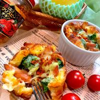 ココットでクロワッサンキッシュ🥐🧀