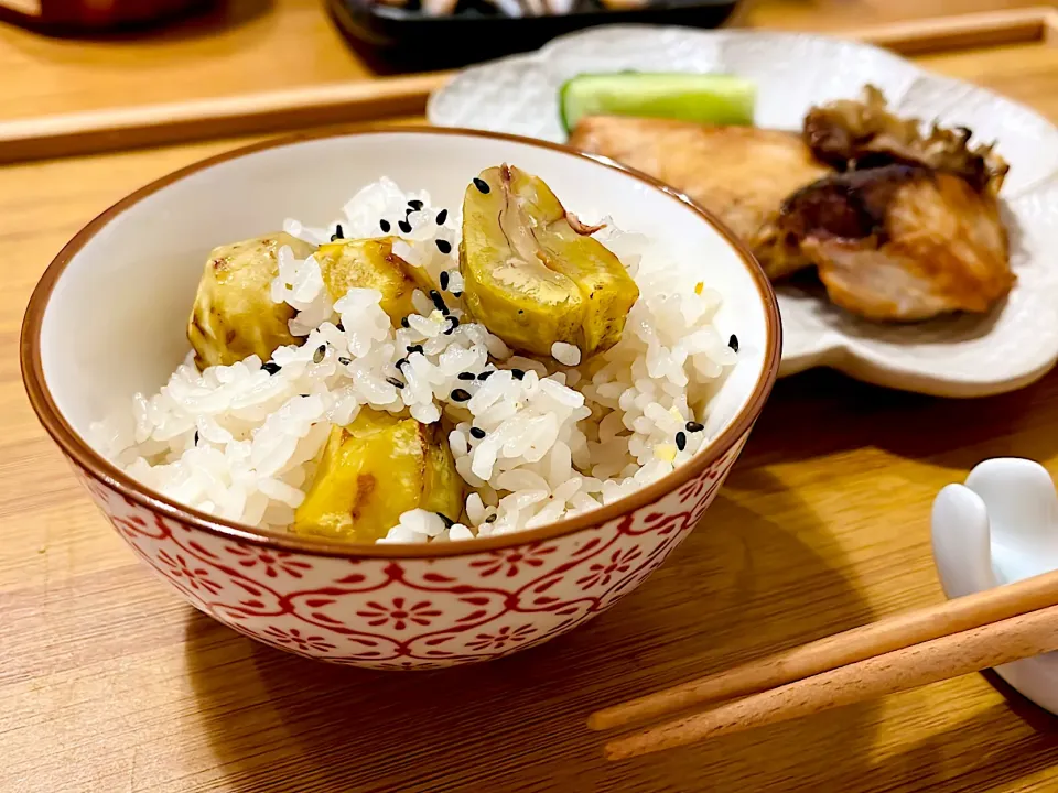 Snapdishの料理写真:「あまろん」でほっくり甘いくりごはん🌰|かぼちゃんさん