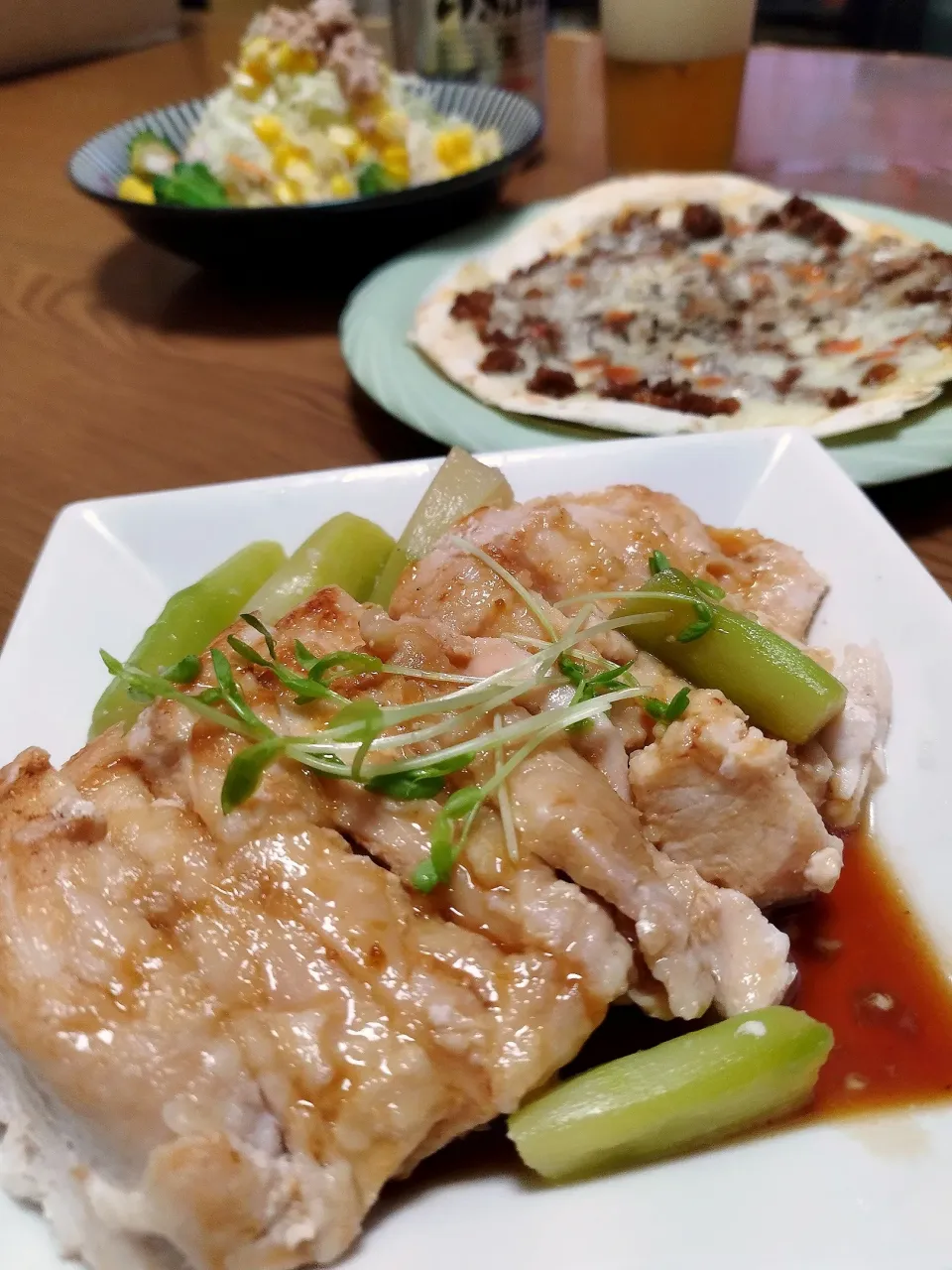 水晶鶏のバターしょうゆ柚子胡椒ダレ♪|ちびさん