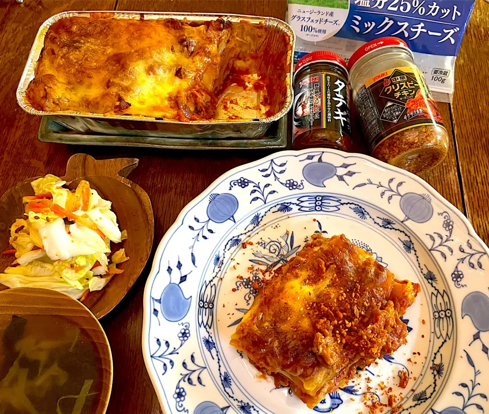 晩ごはん♯ピリとろ料理♯ラザニア♯タテギ♯中華クリスピーチキン|小松菜さん