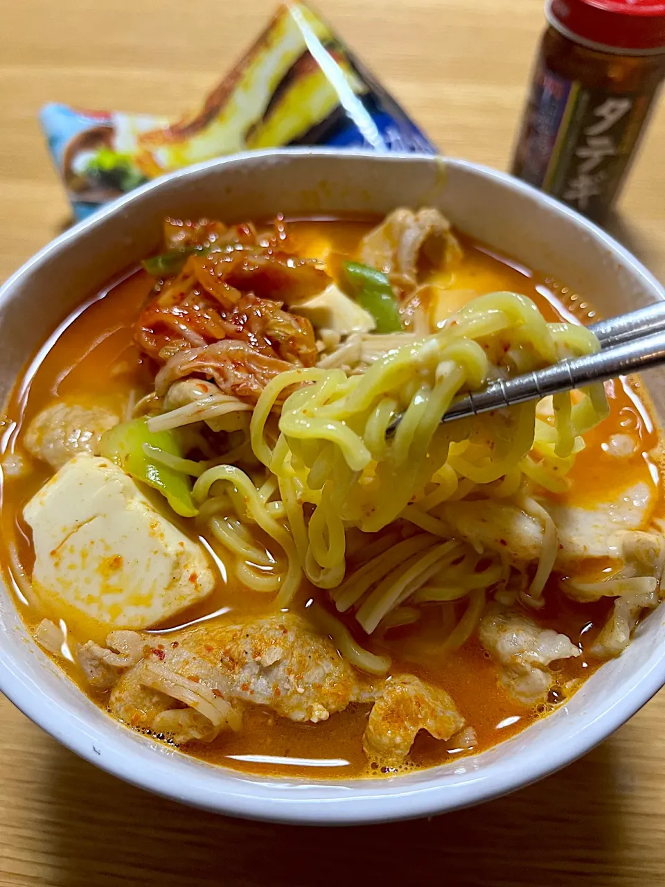 今日の夜ごはん~豚キムチチーズラーメン~|ゆかｕさん