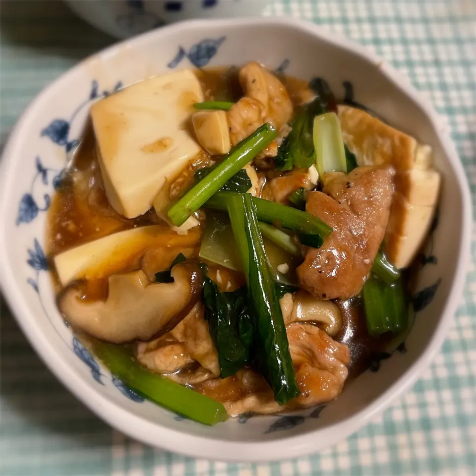 ワンパン料理🍳あつあつ豆腐の肉野菜あんかけ|ももさん