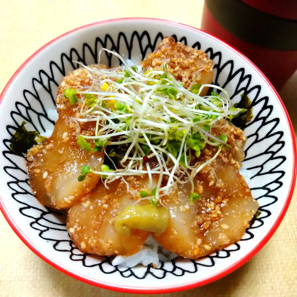 ホタテのごま漬け丼|うたかた。さん