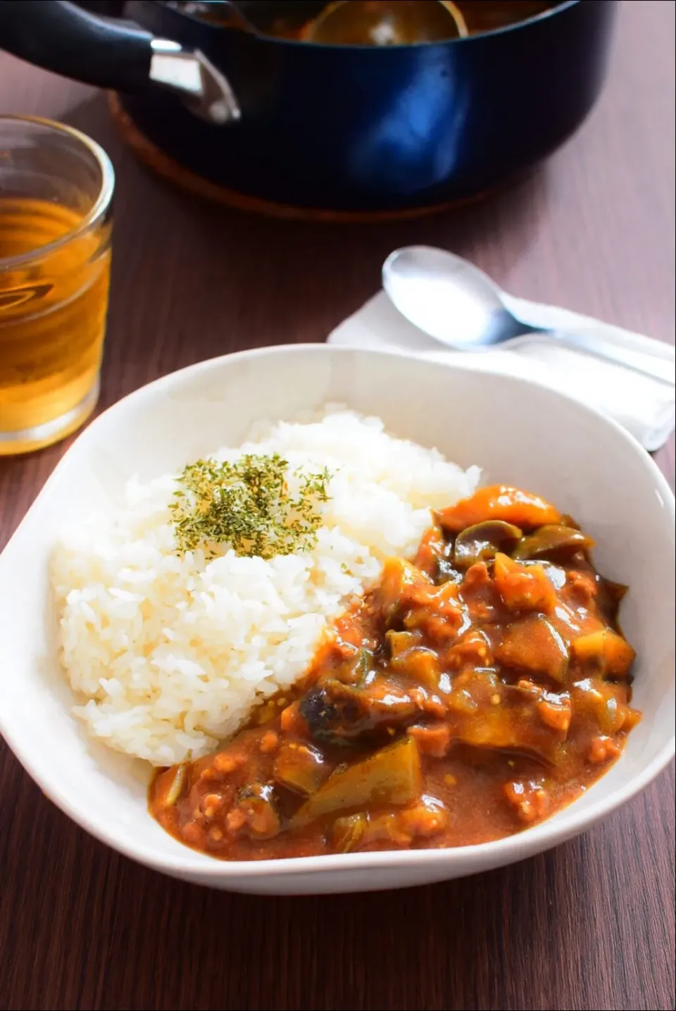 水いらず！トマトジュースなすカレーのレシピ|アマイモノ・クウ蔵さん