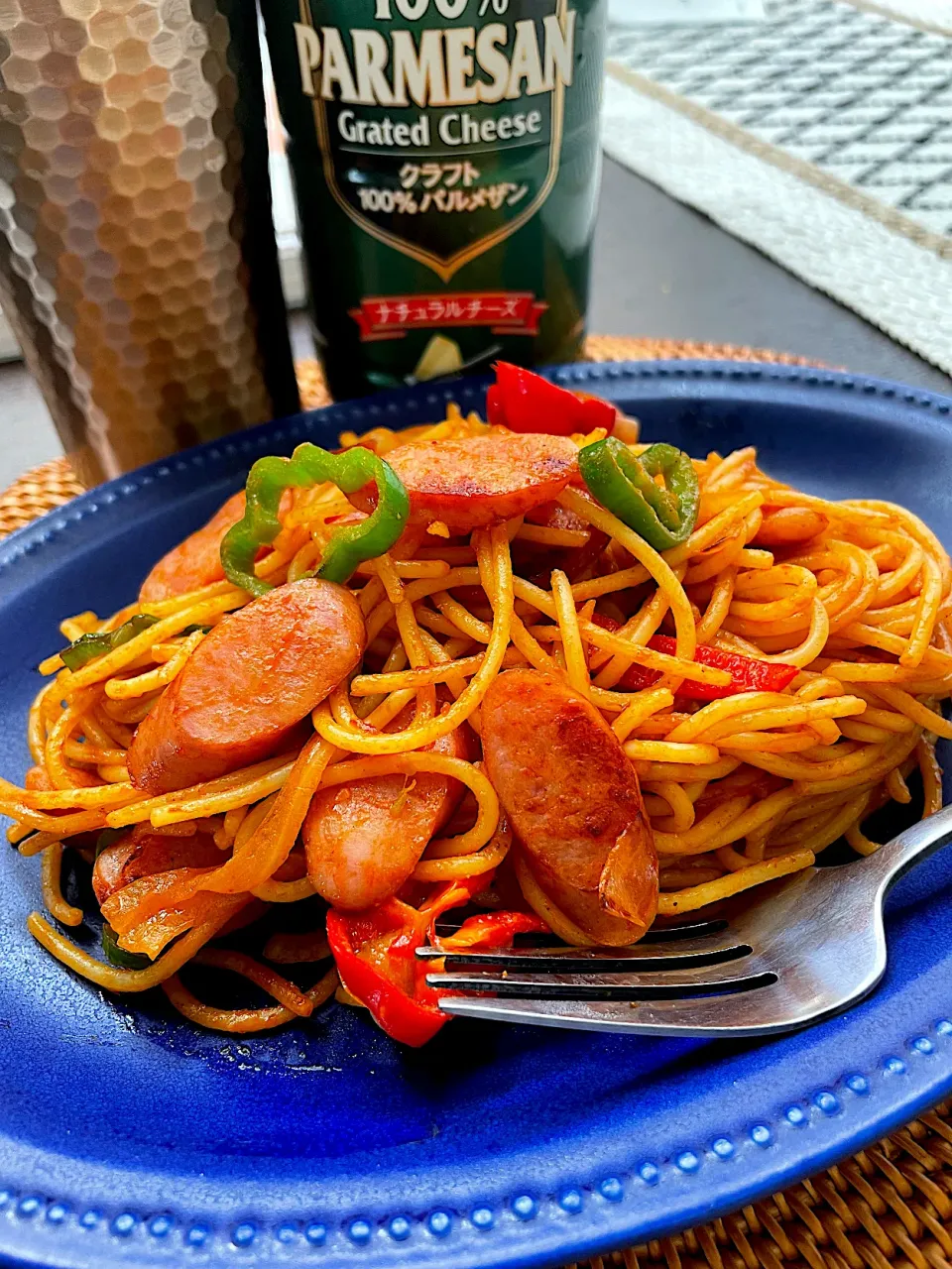 Snapdishの料理写真:粒みそナポリタン🍝|まぁちゃんさん