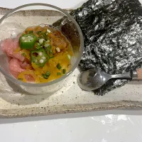 Snapdishの料理写真:居酒屋のつまみ　ばくだん巻き|KANさん