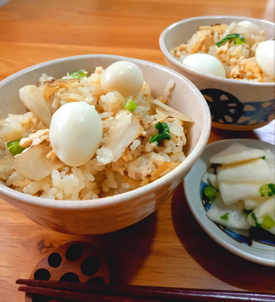 ゴボウとうずらの卵の炊き込みご飯|ナオミさん