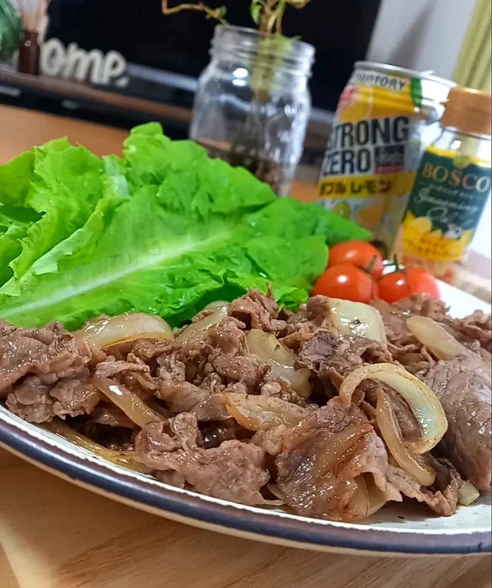 牛こまのﾚﾓﾝ醤油炒め|まりおさん