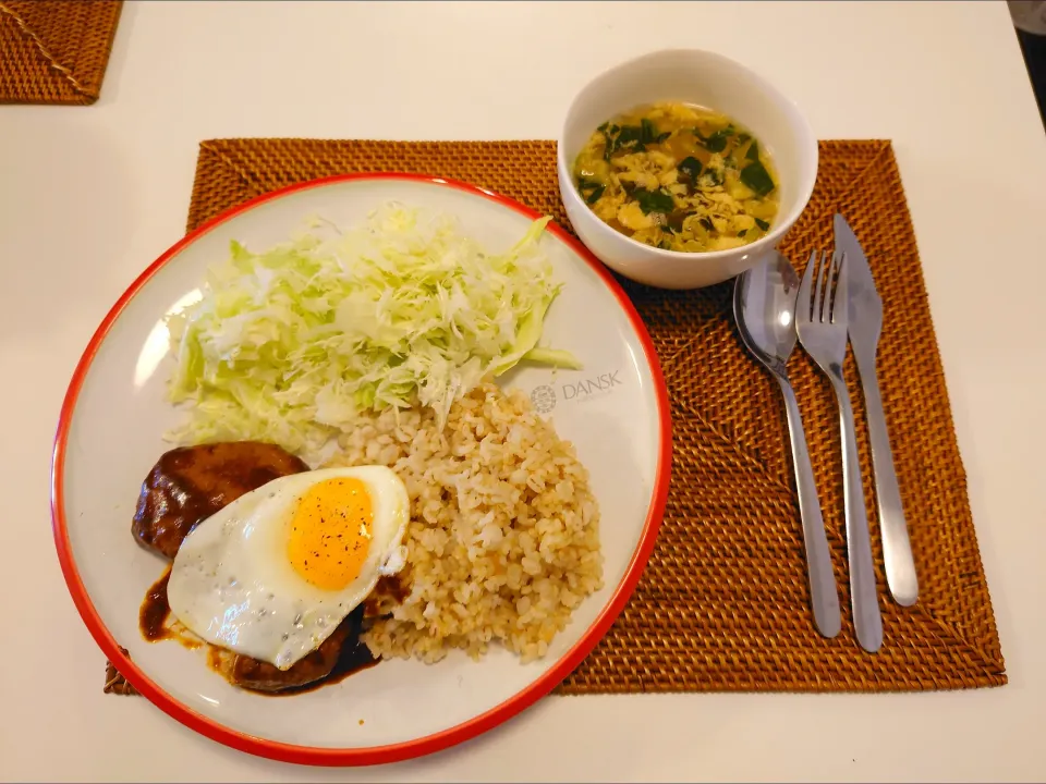 今日の夕食　ハンバーグ丼|pinknari🐰🌈さん