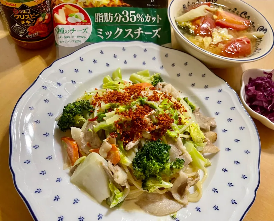 Snapdishの料理写真:脂肪分カットの濃厚クリームパスタ|sana.ayaさん