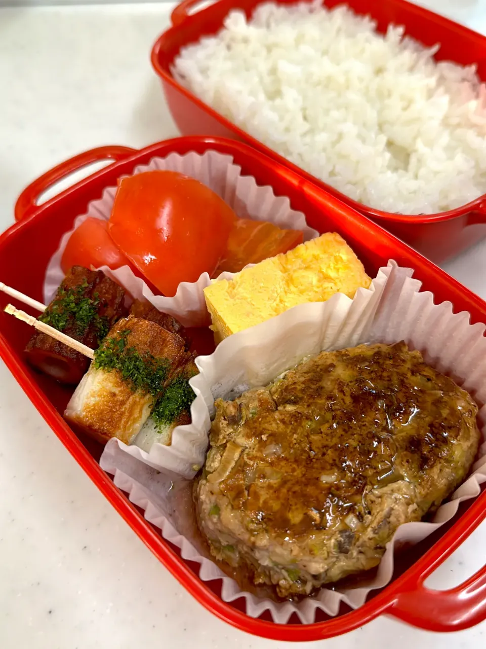 旦那さん弁当。餡かけ餃子ハンバーグ。|ゆーこ。さん