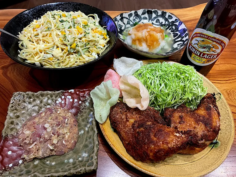 2023.11.25 骨付き鶏もも肉の唐揚げ🍻🍻🍻|ゆみずさん