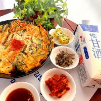 雨の日はチヂミが食べられる、糀甘酒入りチヂミ❤️❤️❤️❤️