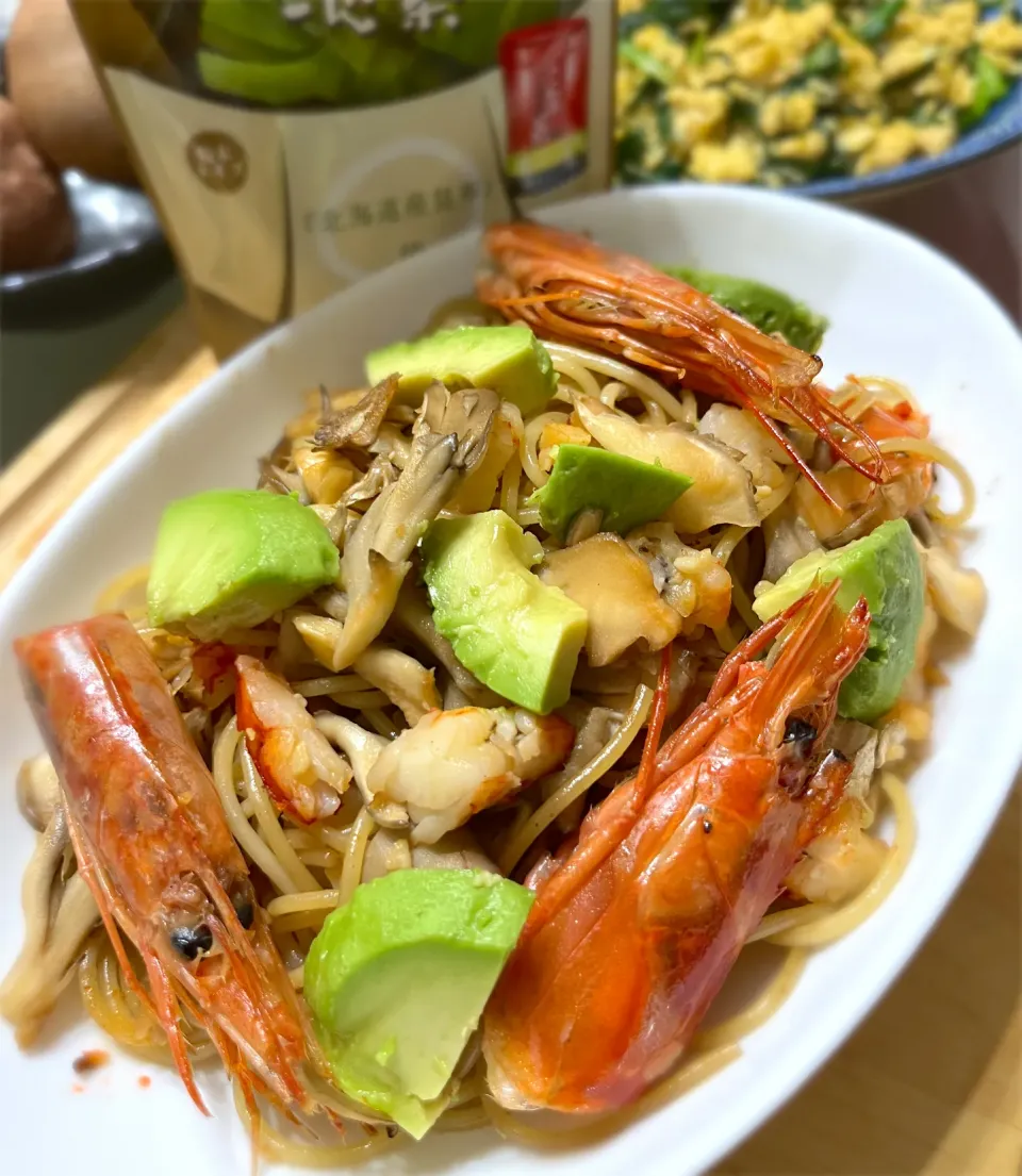 Snapdishの料理写真:わさび風味こんぶ茶でパスタ🍝|Catherineさん