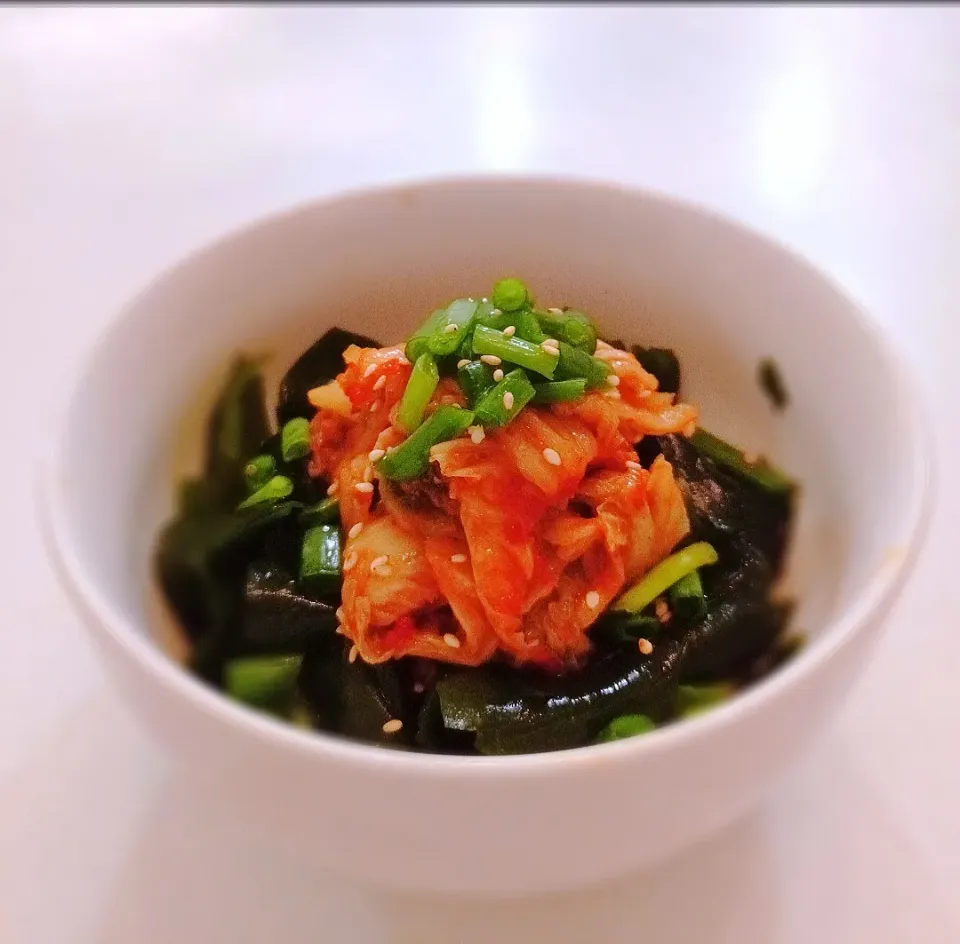 Kimchi and kelp salad

Sauce : Fish sauce + Dashi sauce + Sesame oil + Kimchi sauce|2721_blissさん