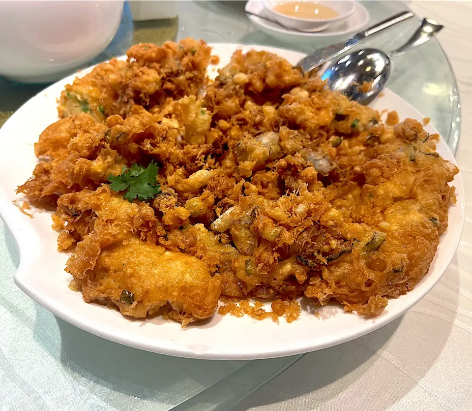 Deep fried pancakes with baby oysters|skyblueさん