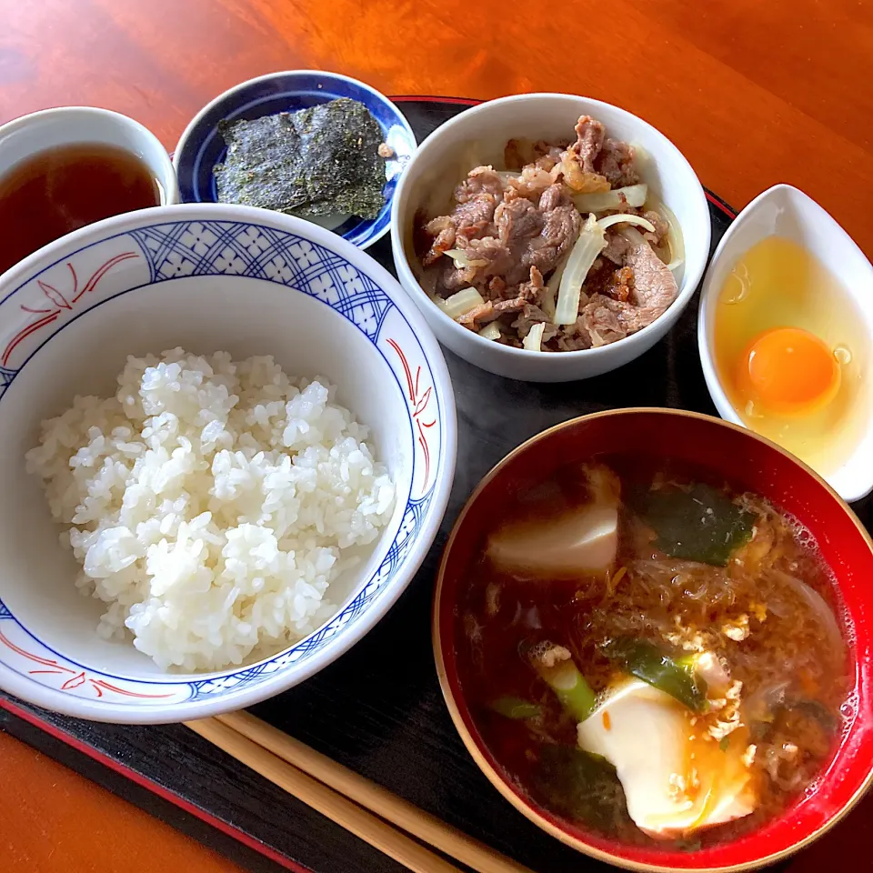 牛皿定食風の朝ごはん|Kさん