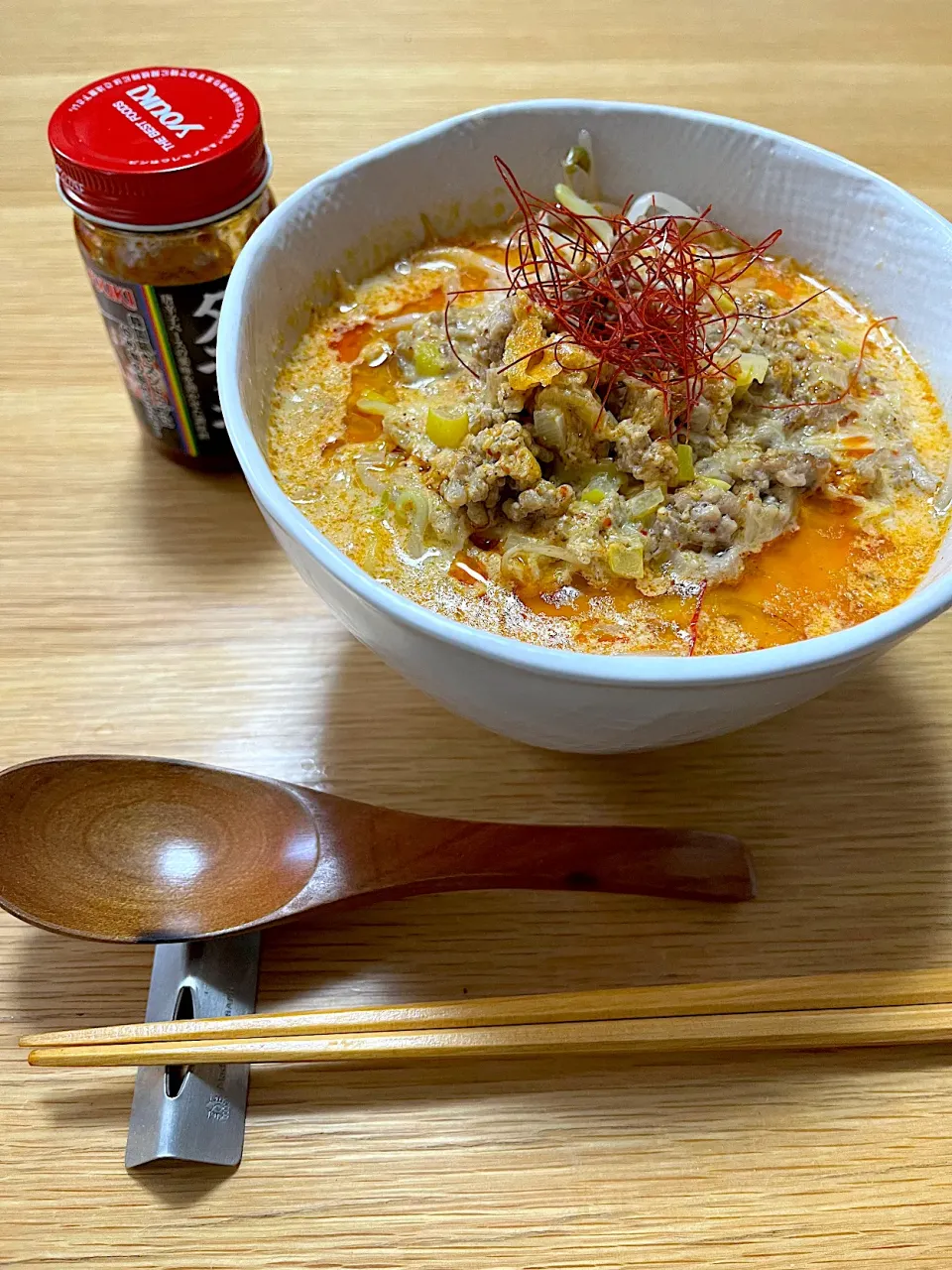 Snapdishの料理写真:今日のお昼ごはん~豆乳担々麺~|ゆかｕさん