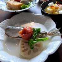 いわしの梅煮で晩ご飯